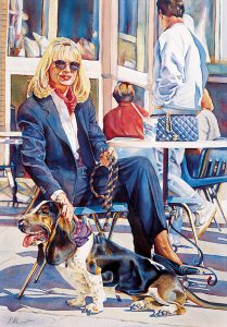 café scene watercolor