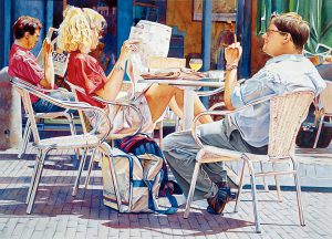 café scene watercolor