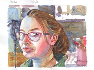 portrait of student watercolor