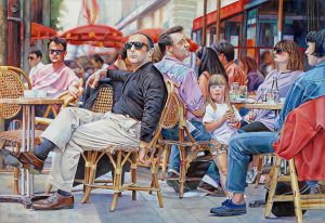 café scene watercolor