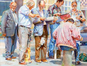 café scene watercolor