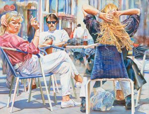 café scene watercolor