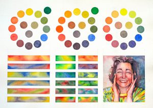watercolor portrait and color wheel